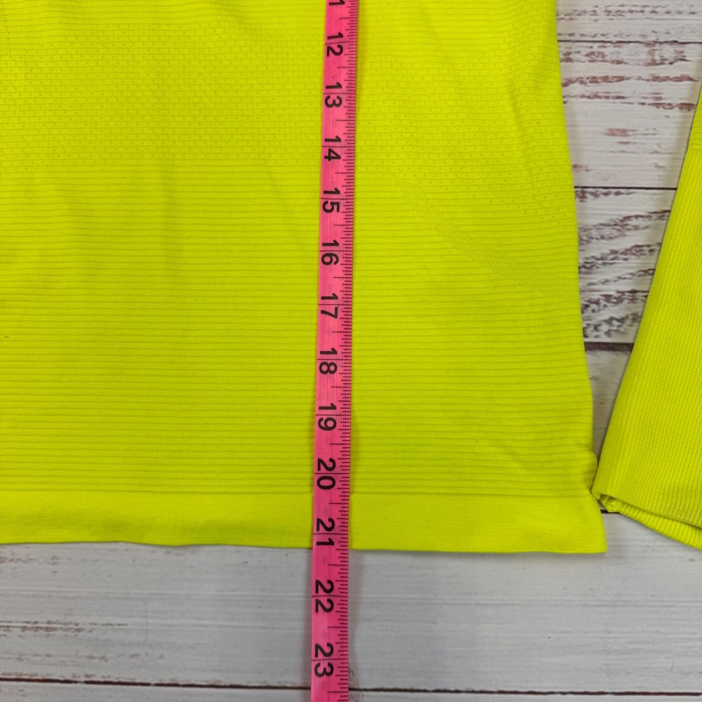 Lululemon Long Sleeve Athletic Top Women Yellow Crew Neck Seamless Performance 6 - Picture 4 of 5